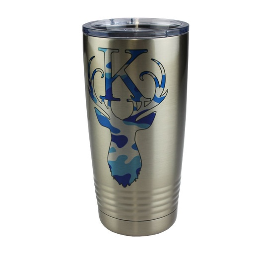 [SS-TUM214] Stainless Steel Tumbler - 20oz - Ringed Base - Silver