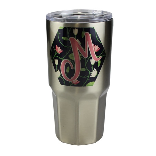 [SS-TUM212] Stainless Steel Tumbler - 30oz - Octagon Base - Silver