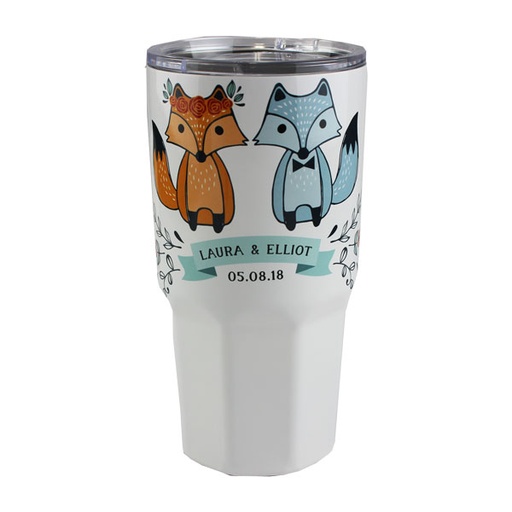 [SS-TUM211] Stainless Steel Tumbler - 30oz - Octagon Base - White
