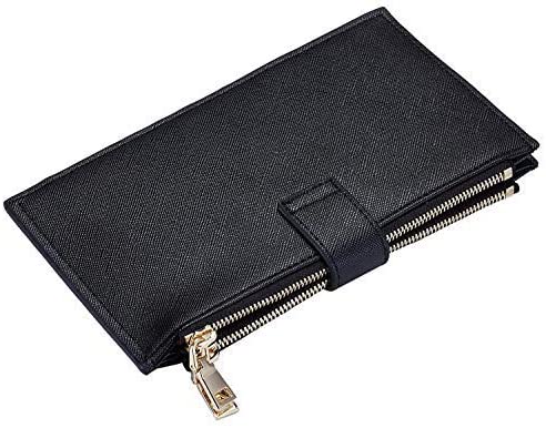 [SS-WBW-BLACK] Women's Bifold Multi Card Case Wallet with Zipper Pocket