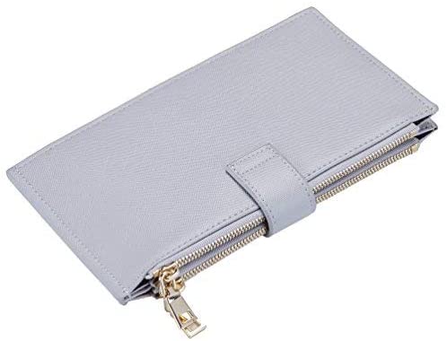 [SS-WBW-GREY] Women's Bifold Multi Card Case Wallet with Zipper Pocket