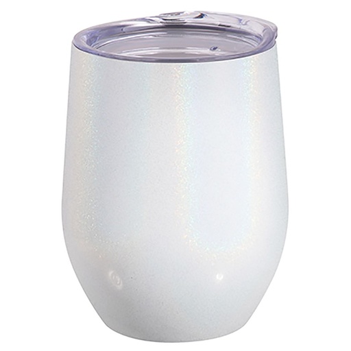 [ SS-SB-S-264  ] White Glitter Stemless Wine Cup
