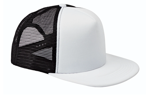 Big Accessories Unisex 5-Panel Foam Front Trucker Cap - White/Black