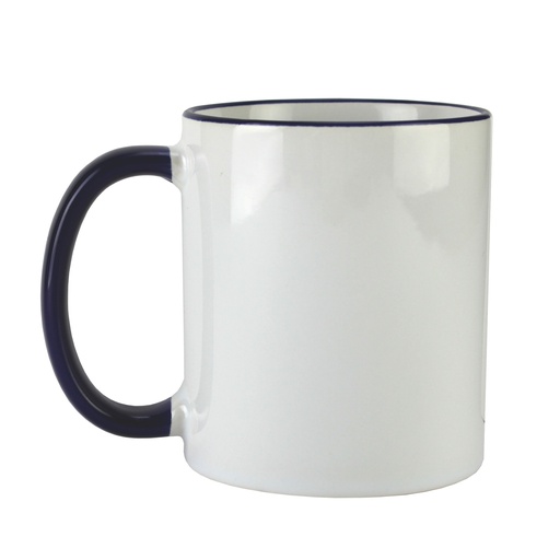 [SS-MUG033] Mug 11oz - White/ blue rim and handle