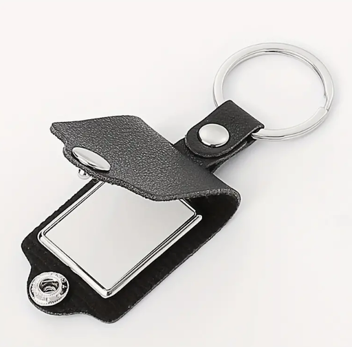 [SS-KEYCHAIN01] Keychain with leather cover - black