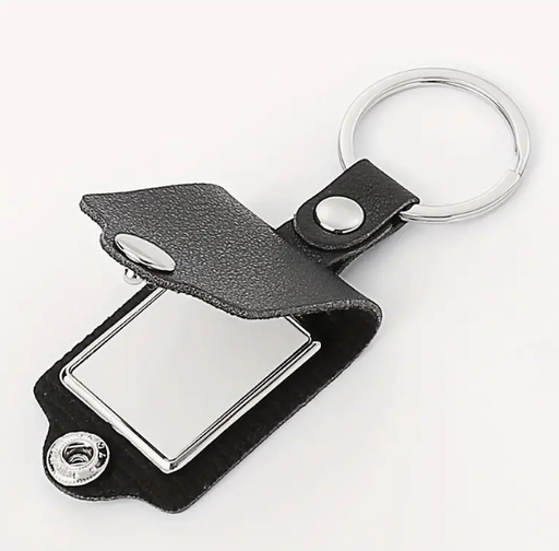 [SS-KEYCHAIN12] Keychain with leather cover - black