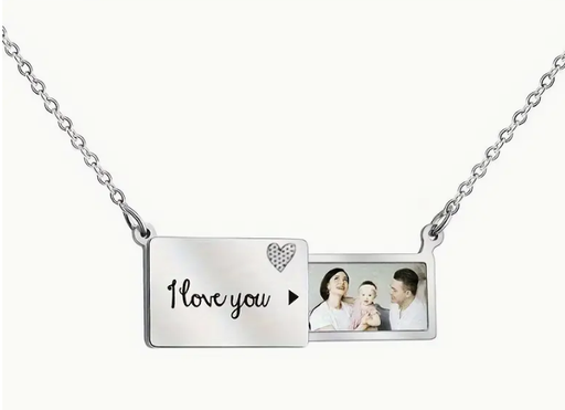 [SS-NECKLACE03] Engraved love letter locket - silver