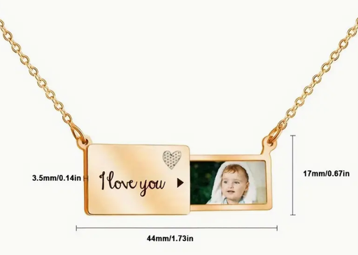 [SS-NECKLACE04] Engraved love letter locket - gold