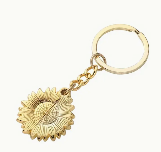 [SS-KEYCHAIN09] Sunflower locket keychain - gold