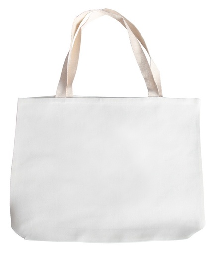 [SS-CBW10] White 14.8" X 16.9" Canvas tote bag